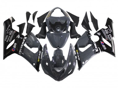 Online 2005-2006 Kawasaki ZX6R Motorcycle Fairings - Dark Grey Black Canada