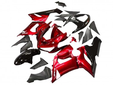 Online 2005-2006 Kawasaki ZX6R Motorcycle Fairings - Red Black Canada