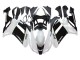 2007-2008 Kawasaki ZX6R Motorcycle Fairings - Black White Ninja Canada