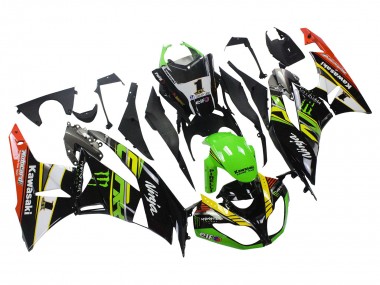 Online 2009-2012 Kawasaki ZX6R Motorcycle Fairings - Green Glossy Black Yellow White Red Elf Monster Canada
