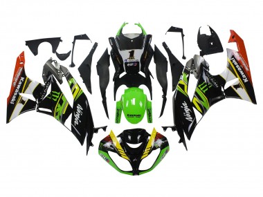 Online 2009-2012 Kawasaki ZX6R Motorcycle Fairings - Green Glossy Black Yellow White Red Elf Monster Canada