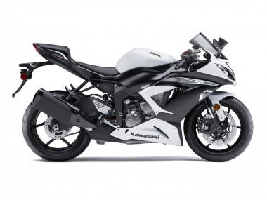 Online 2009-2012 Kawasaki ZX6R Motorcycle Fairing - White Matte Black Canada
