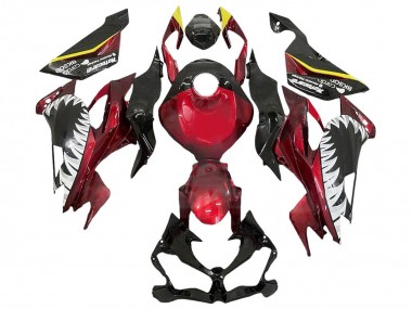 Online 2013-2018 Kawasaki ZX6R Motorcycle Fairings - Red Yellow Black White Shark Canada