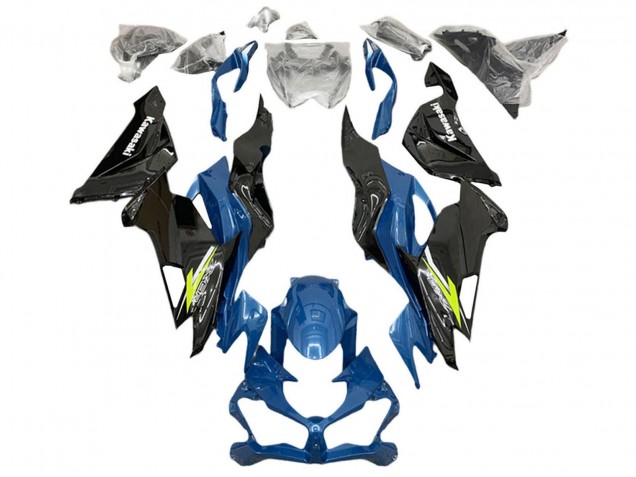 2019-2022 Kawasaki ZX6R Motorcycle Fairings - Blue Yellow White Glossy Black Canada
