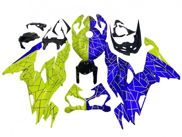 2019-2022 Kawasaki ZX6R Motorcycle Fairings - Blue Yellow Canada