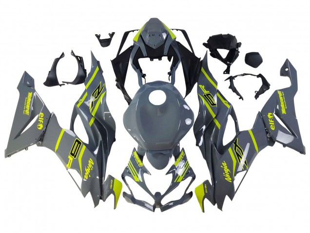 2019-2022 Kawasaki ZX6R Motorcycle Fairings - Nardo Grey Yellow Canada