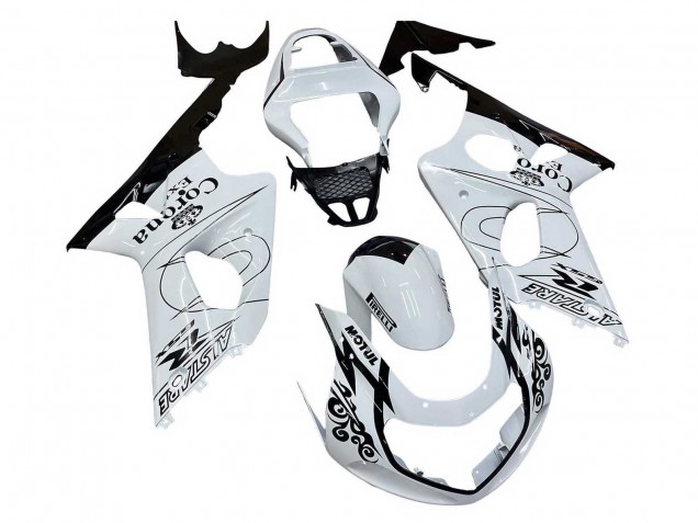 2000-2002 Suzuki GSXR1000 Motorcycle Fairings - White Black Motul Corona Canada