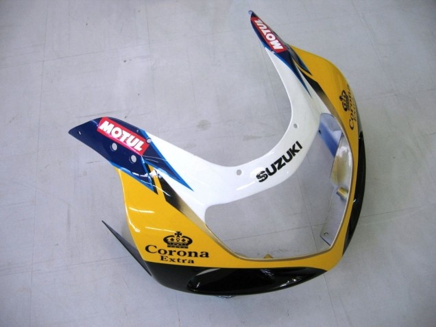 2000-2002 Suzuki GSXR1000 Motorcycle Fairings - Yellow Dark Blue White Motul Corona Canada