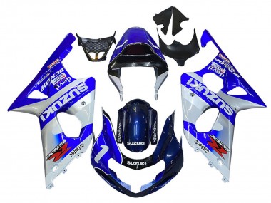 Online 2000-2002 Suzuki GSXR1000 Motorcycle Fairings - Blue White Silver Castrol Dunlop Canada