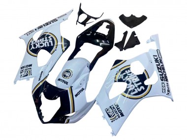 Online 2003-2004 Suzuki GSXR 1000 Motorcycle Fairings - White Black Gold Motul Lucky Strike Canada