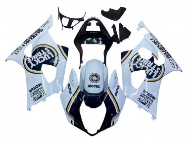 Online 2003-2004 Suzuki GSXR 1000 Motorcycle Fairings - White Black Gold Motul Lucky Strike Canada