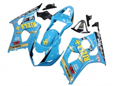 Online 2003-2004 Suzuki GSXR 1000 Motorcycle Fairings - Light Blue Yellow Black Rizla Motul Canada