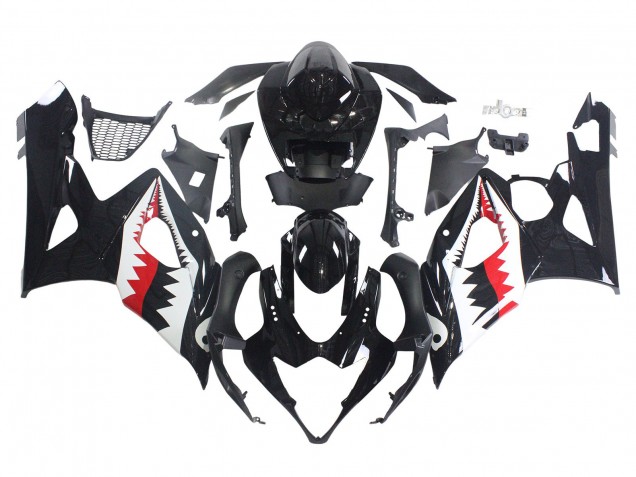 2005-2006 Suzuki GSXR 1000 Motorcycle Fairings - Glossy Black Red White Shark Canada