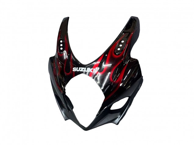 2007-2008 Suzuki GSXR 1000 Motorcycle Fairings - Black Red Flame Canada