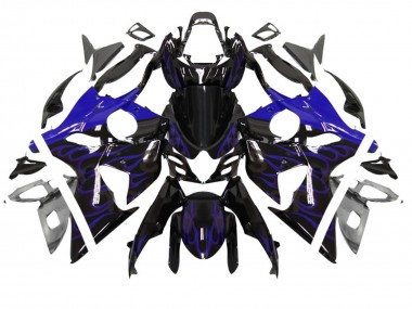 Online 2007-2008 Suzuki GSXR 1000 Motorcycle Fairing - Glossy Black Blue Flame Canada