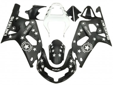 Online 2001-2003 Suzuki GSXR 600 / GSXR 750 Motorcycle Fairings - Glossy Black White Star Canada