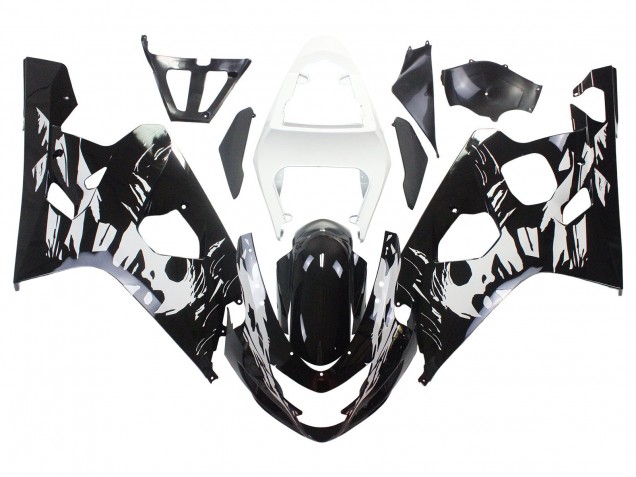 2004-2005 Suzuki GSXR 600 / GSXR 750 Motorcycle Fairing - White Black Canada