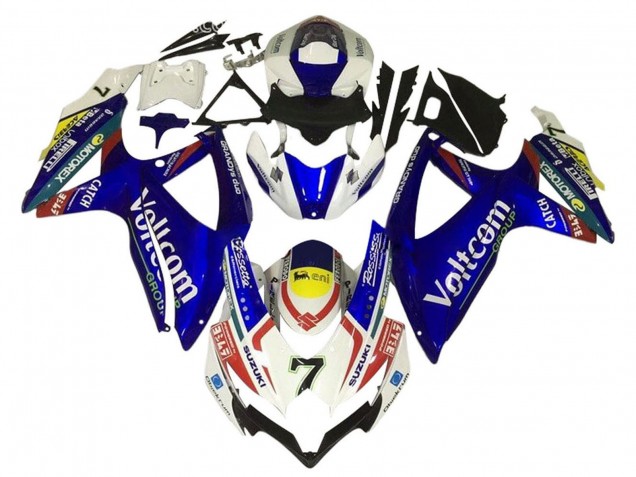 2006-2007 Suzuki GSXR 600 / GSXR 750 Motorcycle Fairings - White Blue Yellow Red Voltcom Canada