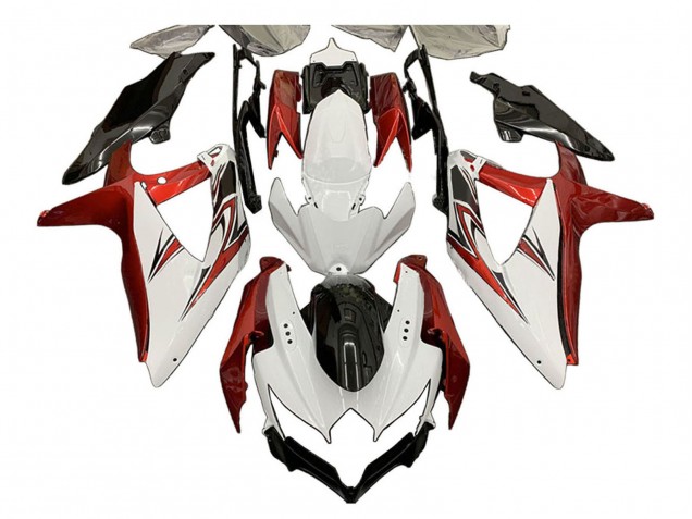 2008-2010 Suzuki GSXR 600 / GSXR 750 Motorcycle Fairings - White Orange Glossy Black Canada