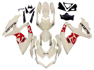 Online 2008-2010 Suzuki GSXR 600 / GSXR 750 Motorcycle Fairings - Cream White Red Black Canada