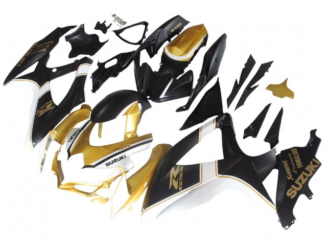 2008-2010 Suzuki GSXR 600 / GSXR 750 Motorcycle Fairings - Matte Black White Gold Canada