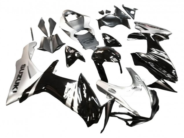 2011-2024 Suzuki GSXR 600 / GSXR 750 Motorcycle Fairing - Glossy Black Silver Canada