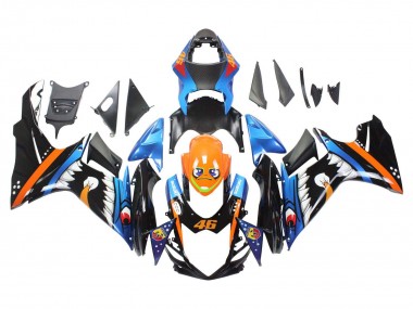 Online 2011-2024 Suzuki GSXR 600 / GSXR 750 Motorcycle Fairings - Light Blue Orange Black White Shark 46 Canada