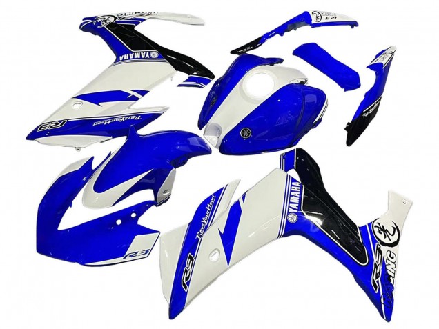 2015-2018 Yamaha YZF R3/R25 Motorcycle Fairings - White Blue Black Racing Canada