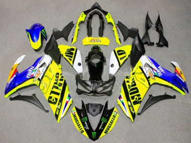 Online 2015-2018 Yamaha YZF R3/R25 Motorcycle Fairings - Yellow Blue Black Monster Canada