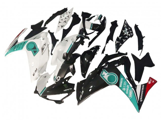 2015-2018 Yamaha YZF R3/R25 Motorcycle Fairings - White Green Glossy Black Canada