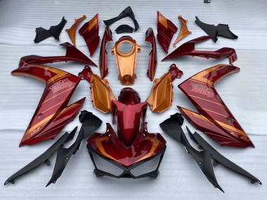 Online 2015-2018 Yamaha YZF R3/R25 Motorcycle Fairings - Red Orange Canada