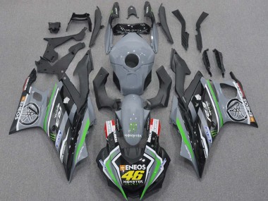 Online 2015-2018 Yamaha YZF R3/R25 Motorcycle Fairings - Nardo Grey Green Black ENEOS Monster 46 Canada