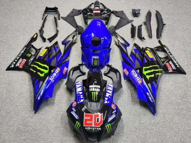 Online 2019-2021 Yamaha YZF R3/R25 Motorcycle Fairings - Blue Glossy Black Green ENEOS Monster 20 Canada