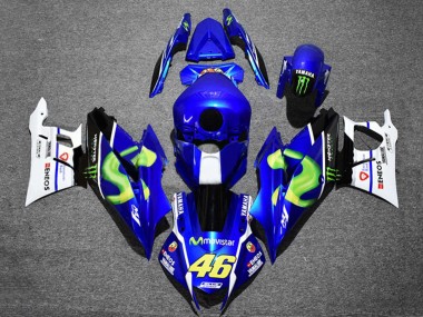 Online 2019-2021 Yamaha YZF R3/R25 Motorcycle Fairings - Blue White Green Black Monster MoviStar ENEOS 46 Canada