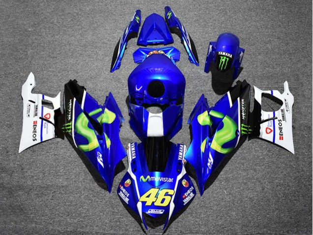 2019-2021 Yamaha YZF R3/R25 Motorcycle Fairings - Blue White Green Black Monster MoviStar ENEOS 46 Canada