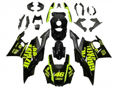 Online 2019-2021 Yamaha YZF R3/R25 Motorcycle Fairings - Black Neon Yellow 46 Canada