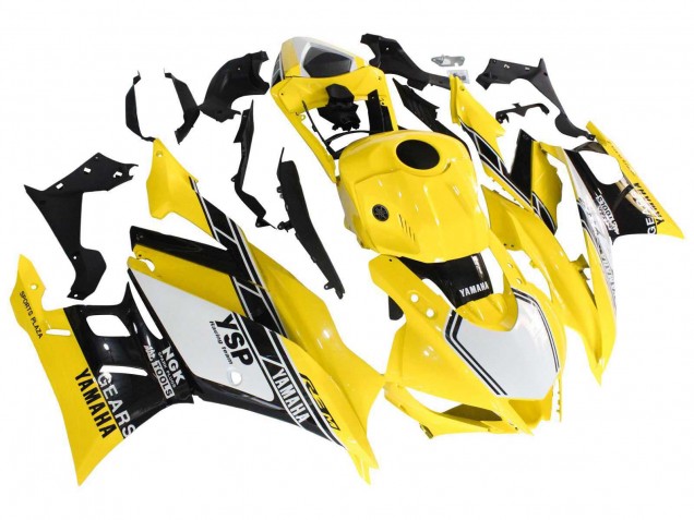 2019-2021 Yamaha YZF R3/R25 Motorcycle Fairings - Yellow White Black Stripe Canada