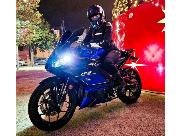 2022-2024 Yamaha YZF R3/R25 Motorcycle Fairings - Blue Glossy Black Canada