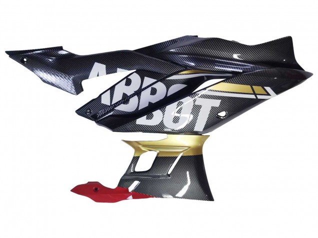 2022-2024 Yamaha YZF R3/R25 Motorcycle Fairings - Black Carbon Fiber Style Gold Red ABBOT Canada
