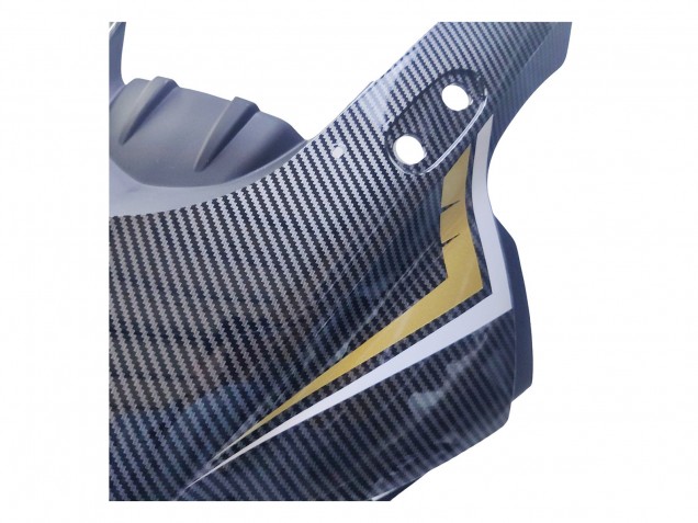2022-2024 Yamaha YZF R3/R25 Motorcycle Fairings - Black Carbon Fiber Style Gold Red ABBOT Canada