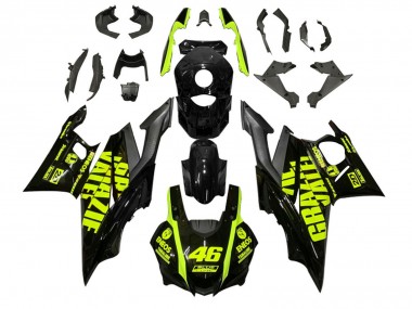 Online 2022-2024 Yamaha YZF R3/R25 Motorcycle Fairings - Black Green ENEOS 46 Canada
