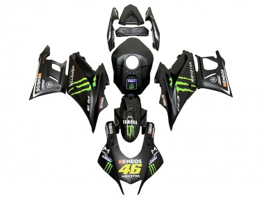 Online 2022-2024 Yamaha YZF R3/R25 Motorcycle Fairings - Black Green Monster ENEOS 46 Canada