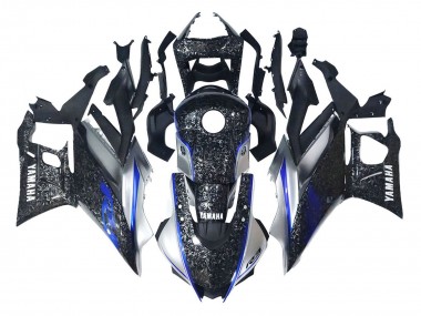 Online 2022-2024 Yamaha YZF R3/R25 Motorcycle Fairings - Marble Black Silver Blue Forged Carbon Fiber Style Canada