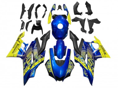 Online 2022-2024 Yamaha YZF R3/R25 Motorcycle Fairings - Yellow Blue Matte Black 93 Canada