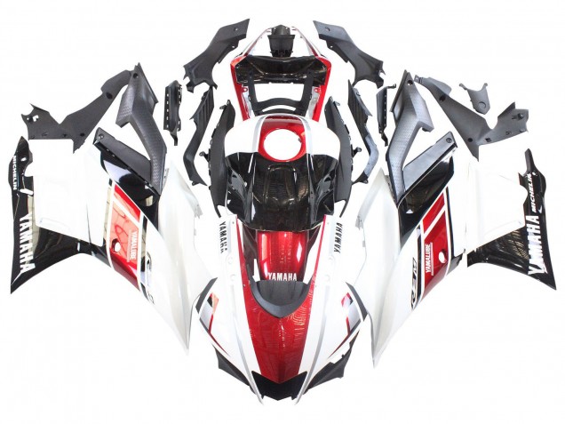 2022-2024 Yamaha YZF R3/R25 Motorcycle Fairings - White Red Black Yamalube Canada