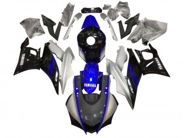 Online 2022-2024 Yamaha YZF R3/R25 Motorcycle Fairing - Silver Blue Black Carbon Fiber Style Canada