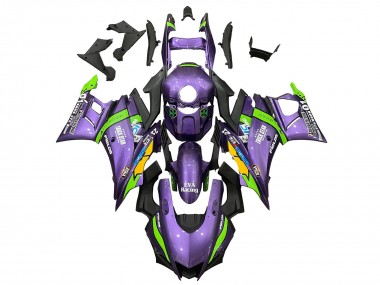 Online 2022-2024 Yamaha YZF R3/R25 Motorcycle Fairings - Purple Green Yellow Trick Star EVA Racing 21 Canada