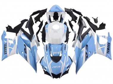 Online 2022-2024 Yamaha YZF R3/R25 Motorcycle Fairings - White Light Blue Canada