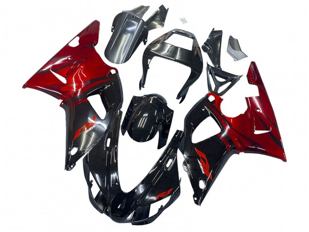 1998-1999 Yamaha YZF 1000 R1 Motorcycle Fairings - Glossy Black Red Canada