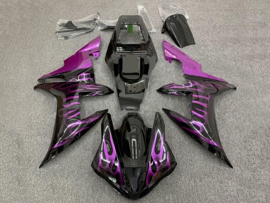 Online 2002-2003 Yamaha YZF 1000 R1 Motorcycle Fairings - Glossy Black Purple Flame Canada
